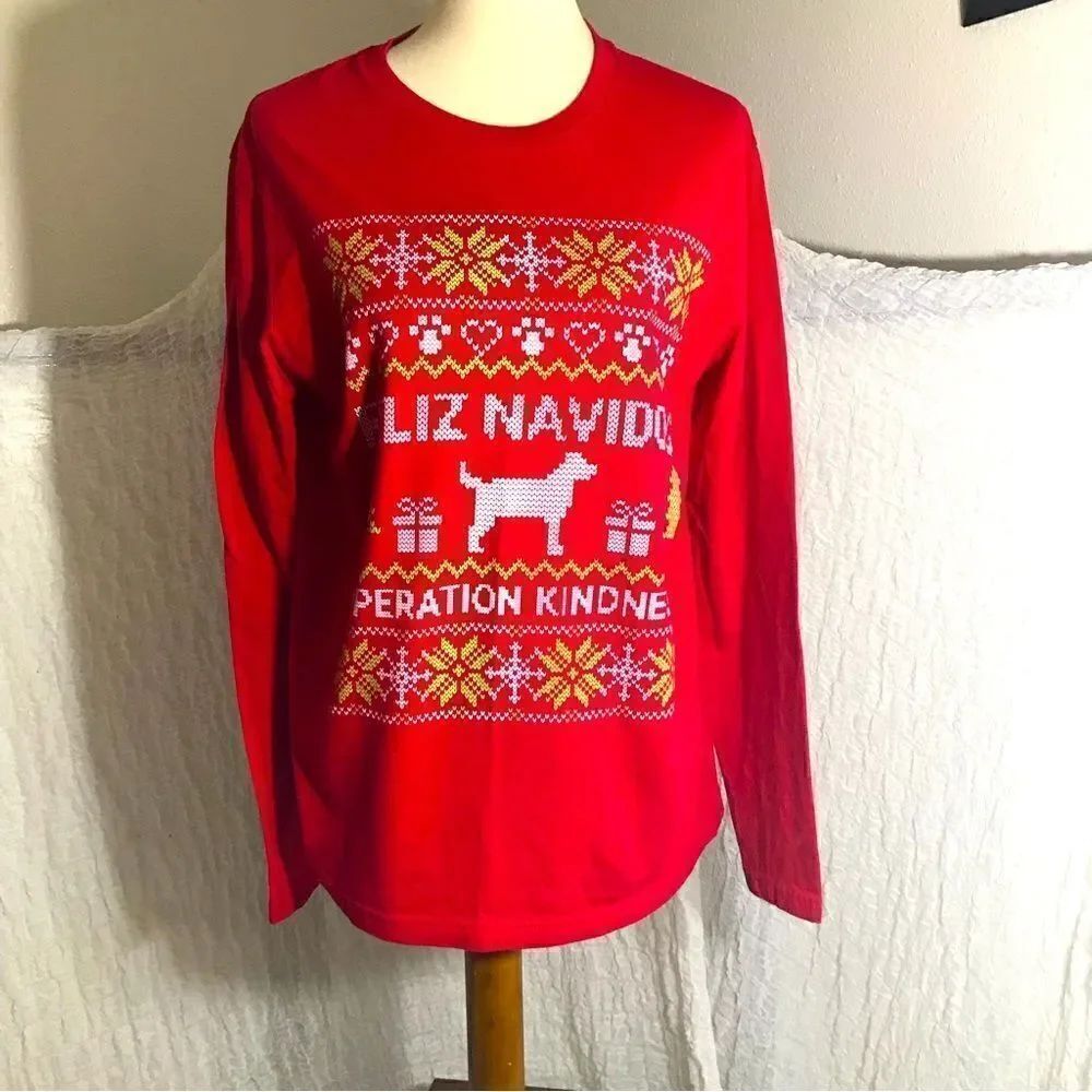 Next Level Apparel "Feliz Navidog" Graphic Tee Size L